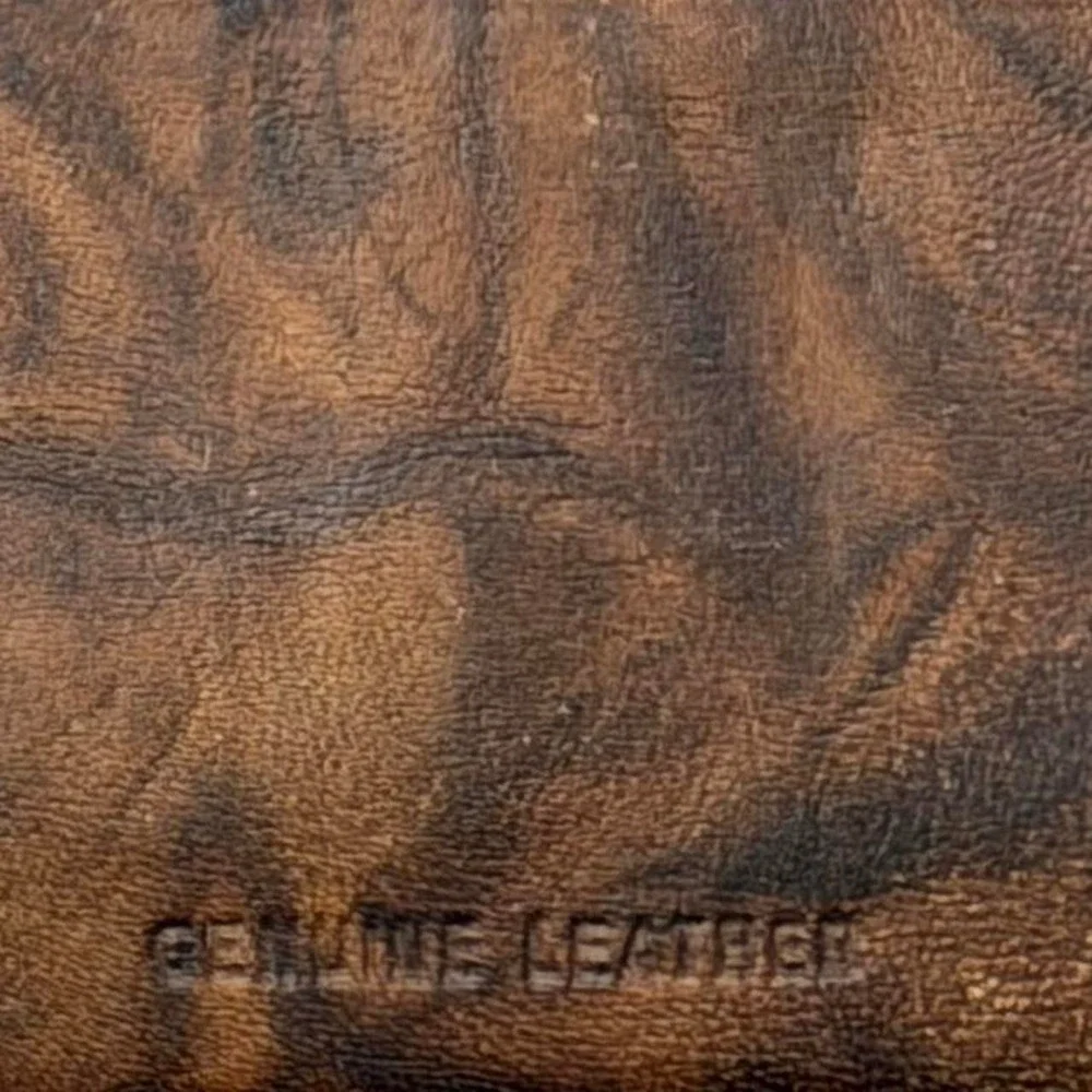 Distressed Brown Leather Bifold Wallet